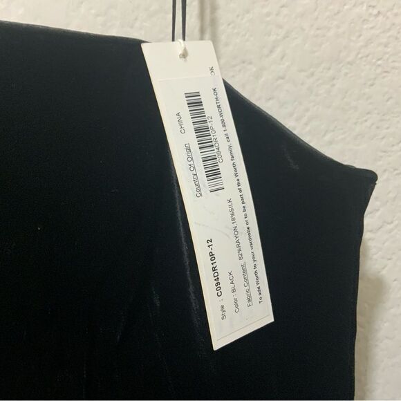 NWT WORTH Black Strapless Velvet  Dress size 12 - Picture 3 of 9